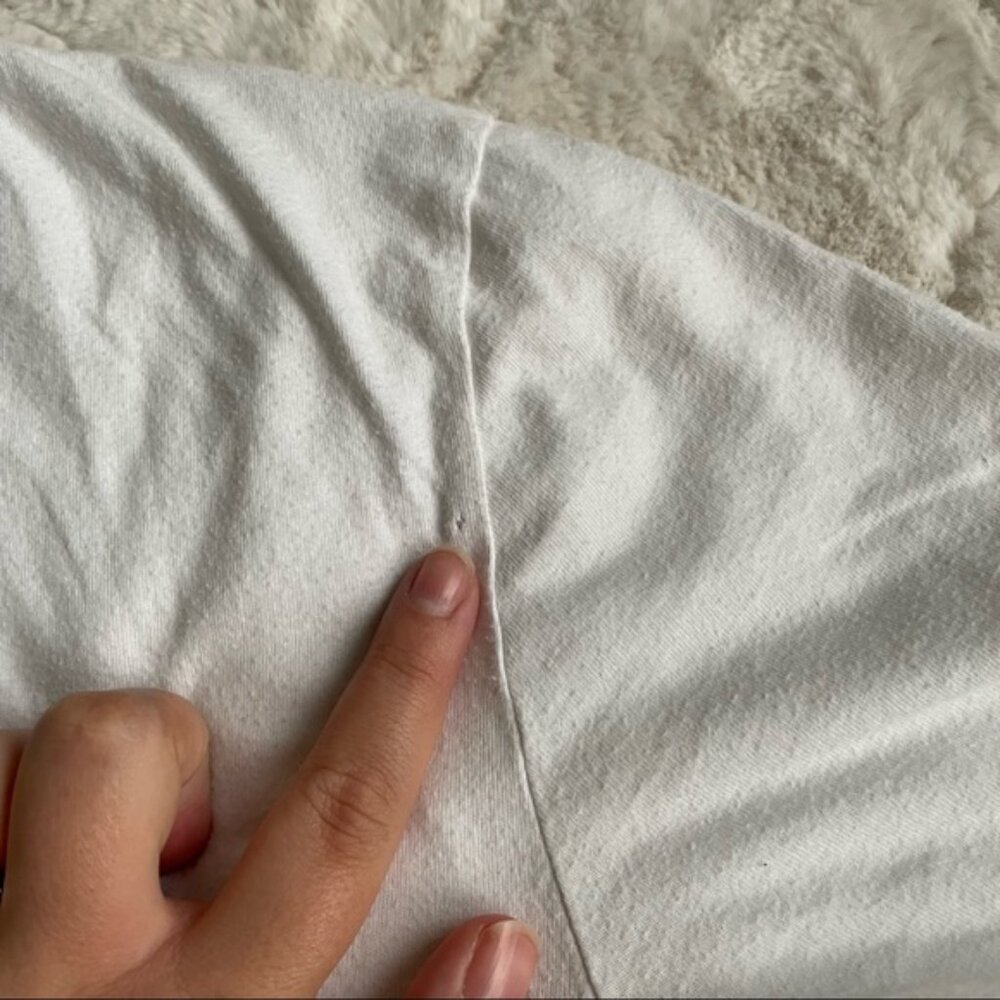 Victoria's Secret PINK | White Logo Cut Out Campus Crew Tee | Size Medium - Picture 8 of 12